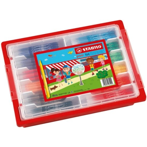 Stabilo Power kleurstiften, classpack met 144 stiften, geassorteerde kleuren
