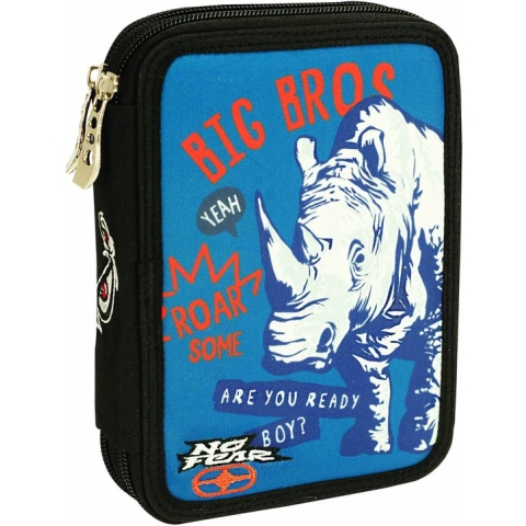 No Fear Etui Neushoorn Junior 20 Cm Polyester Zwart 27-delig