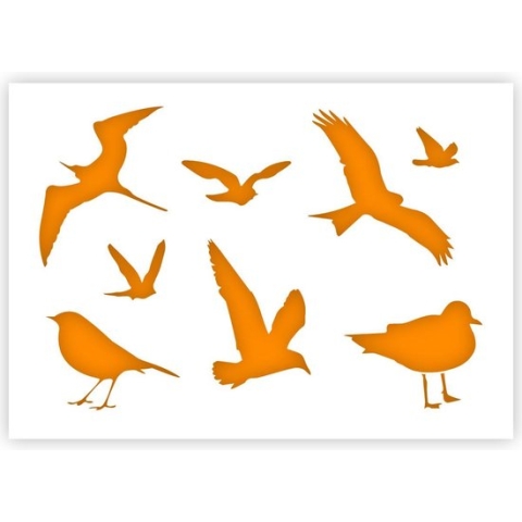 QBIX Vogels Sjabloon - A4 Formaat - Kunststof - Stencil