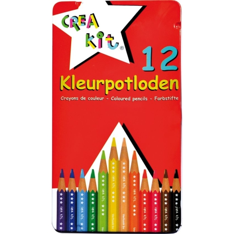 Crea-kit Kleurpotlodenset Junior Hout 12 Stuks