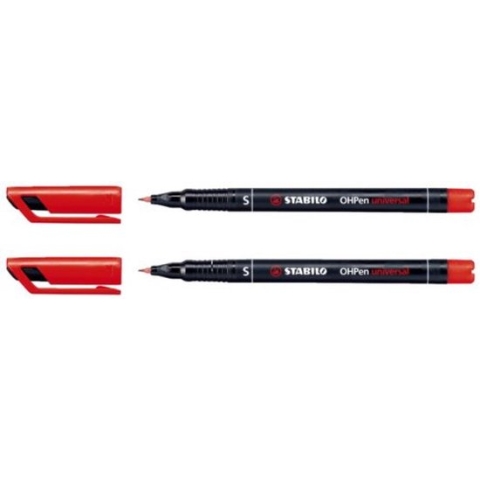 Viltstift STABILO OHpen permanent 841/40 rond 0.4mm rood - 10 stuks