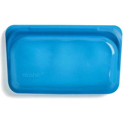 Stasher - Snack - Vershoudzakje - Hersluitbaar en Luchtdicht - 19x12cm - Blueberry (Donkerblauw)