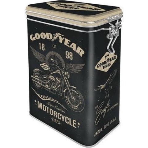 Tinnen Blik Met Klip Goodyear Motorcycle