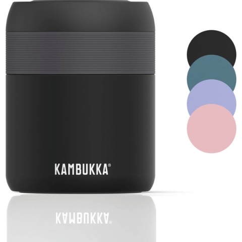 Kambukka Bora - Lunchbox - 600 ml - Voedselcontainer houdt 9 uur warm & 100 % Lekvrij - Matte Black