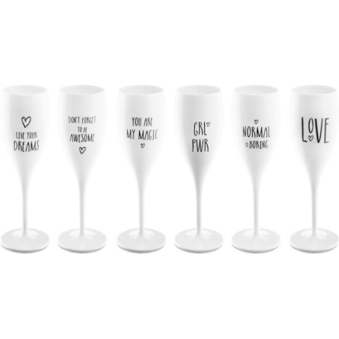 Koziol champagneglas - Cheers No.1 - set van 6 - assortiment