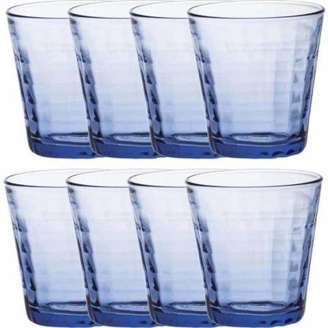 20x Drinkglazen/waterglazen Prisme blauw 220 ml - Koffie/thee glazen Prisme 220 ml