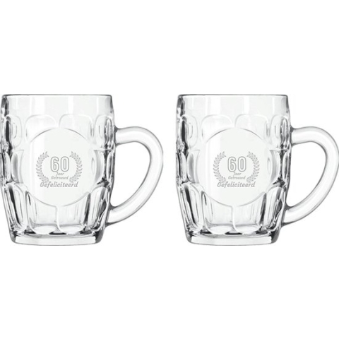 Gegraveerde set Bierpullen 55cl Gefeliciteerd 60 jaar getrouwd