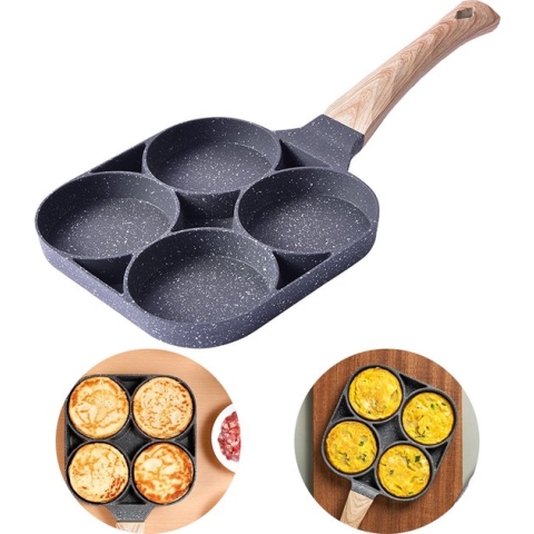 Alora 4-Delige Pannenkoekenpan - pannenkoeken maker - cakemaker - omeletpan - omeletmaker - eierpan - koekjes maker - 4-in-1 pannenset