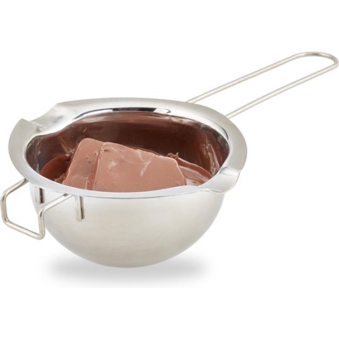 Relaxdays au bain marie pan rvs - metaal - smeltpan voor boter & chocolade - bainmariepan