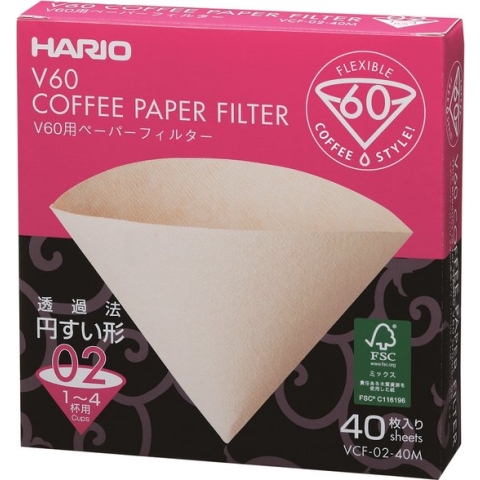 Hario V60-02 Coffee Paper Filter - box 40 stuks - Misarashi [VCF-02-40M]