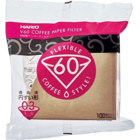 Hario Koffiefilters V60 03 - Bruin - 100 stuks