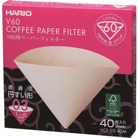 Hario VCF-03-40M V60 Paper Filter 03 M 40 sheets