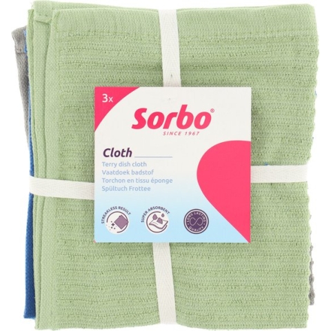 Sorbo Badstof Vaatdoeken 35 x 35 cm 3 stuks
