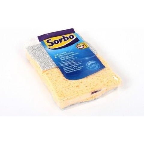 4x Krasvrije viscose schuursponsjes / schoonmaaksponzen 11 x 7 x 4 cm - schoonmaakartikelen / afwasaccessoires