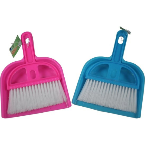 Benson Mini Stoffer & Blik - Kunststof - 21 cm - Assorti