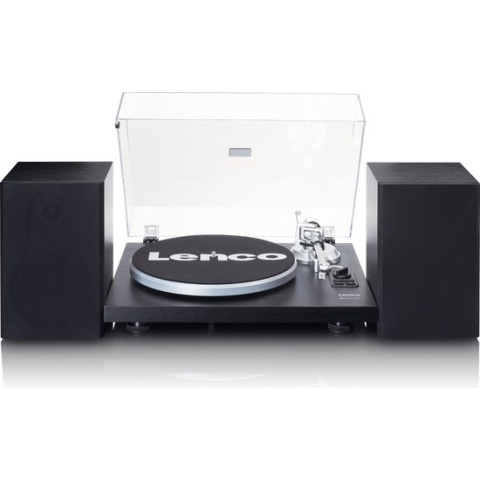 Lenco LS-500BK - Platenspeler met Bluetooth - Ingebouwde Versterker - 2 externe Speakers - Zwart