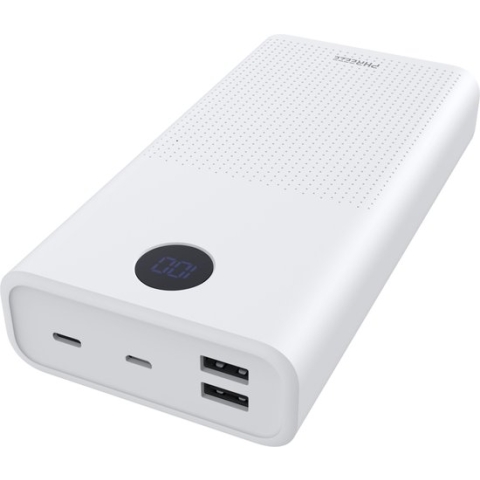 Phreeze Powerbank 30000 mAh - Wit - Snellader - 2x USB-A (Quick Charge 3.0) + 1x USB-C (Power Delivery 3.0) - Geschikt voor Apple iPhone, iPad, Samsung, Android, Tablet - Powerbank iPhone - Powerbank Samsung