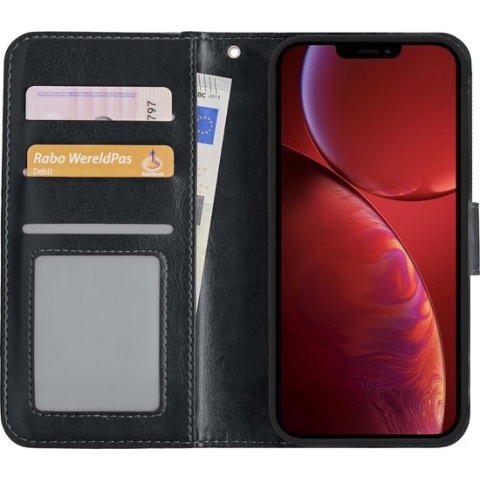iPhone 13 Hoesje Bookcase Flip Cover Book Case - Zwart