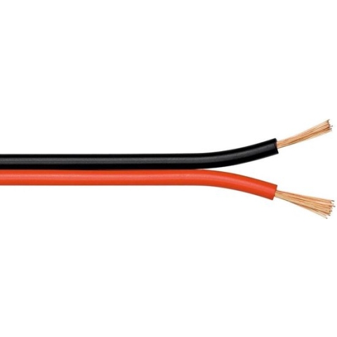 Luidspreker kabel (CCA) - 2x 0,75mm² / rood/zwart - 10 meter