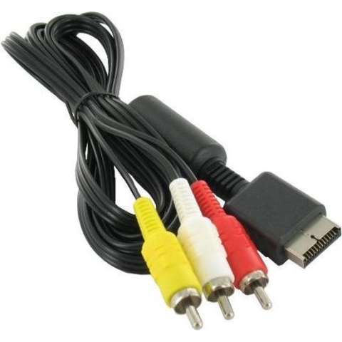 Dolphix - AV Kabel voor Playstation 1, 2 en 3 - Zwart - 1.8 meter