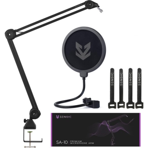 Sensic SA 10 Microfoon Arm met Popfilter - Microfoon Standaard - Boom Arm - Statief - Extra lang