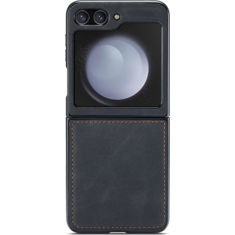Samsung Galaxy Z Flip 5 Hoesje - Back Case Leer Slimline Zwart