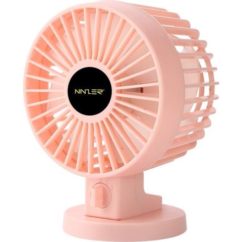 Ninzer Stille USB Ventilator - Geruisloos en Klein - Mini Fan Tafelventilator - USB-Aansluiting - Draagbaar en Krachtig - Roze
