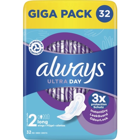 Always Ultra Long - Maat 2 - Maandverband Met Vleugels - 96 Stuks