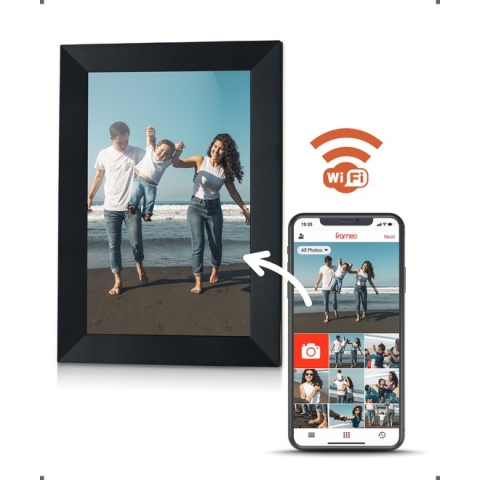 Digitale fotolijst met WiFi en Frameo App - 10 inch - Pora – HD+ -IPS Display – Zwart - Micro SD – Touchscreen