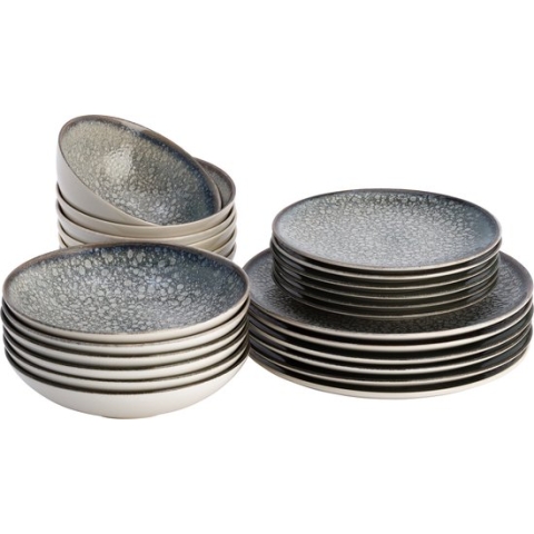 Lite-Body Serviesset Hermes - Grijs relief - 6 personen - 24 delig