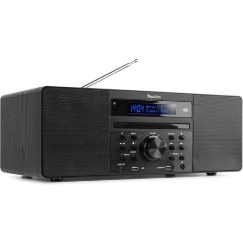 DAB radio - radio CD speler - DAB+ - Bluetooth - USB mp3 speler en radio - Stereo - Zwart - Audizio Prato