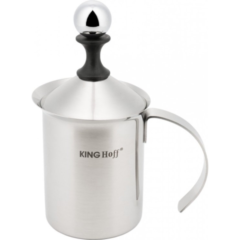 Kinghoff® - Melkopschuimer Handmatig - RVS - 800 ml - Vaatwasserbestendig - Barista - Melkkan