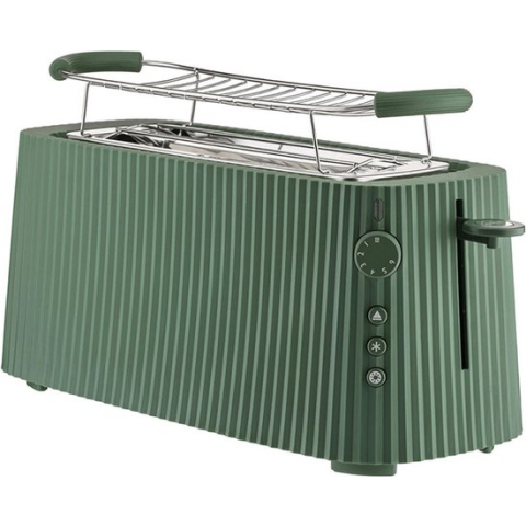 Alessi Broodrooster-XL-Plissé-Groen-met-breed-toastrek