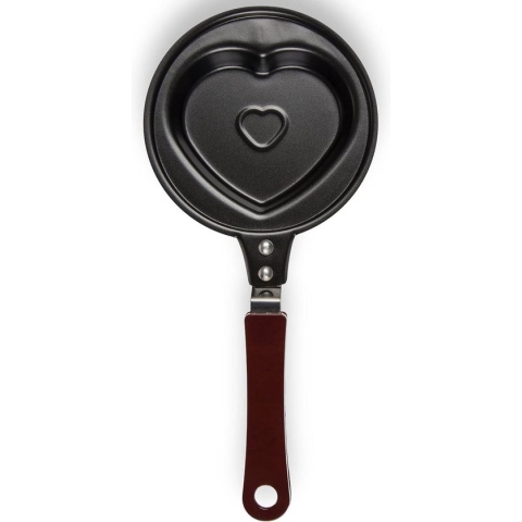 Mini-braadpan met anti-aanbaklaag, mini-pan voor een ei spiegeleipan mini-eierpan met handgreep, anti-aanbaklaag, draagbaar 12 cm (hart)