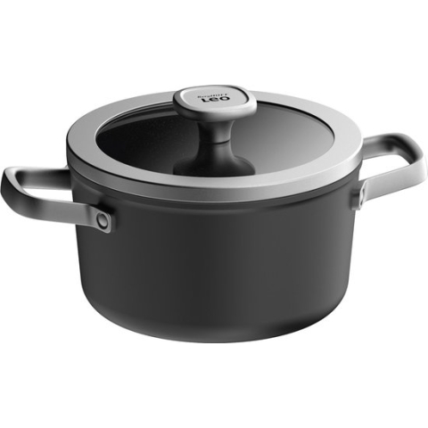 Graphite Kookpan, 20 cm, 3.1 L, Zwart, Gerecycled Aluminium - BergHOFF | Leo Line