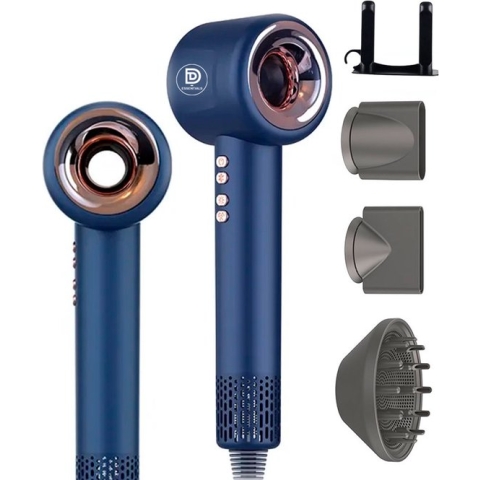 D-essentials Super hair dryer - Föhn met diffuser - Ionische haardroger - Krullen - Blauw