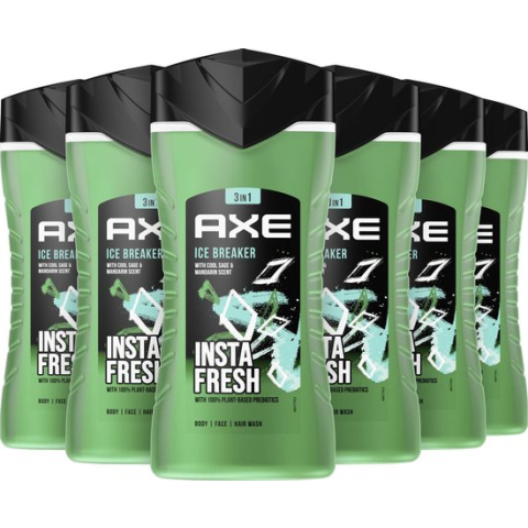 Axe Ice Breaker 3-in-1 Douchegel - 6 x 250 ml - Voordeelverpakking