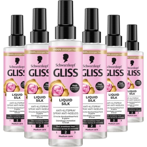 Gliss Anti-Klit Spray Liquid Silk 6x 200 ml