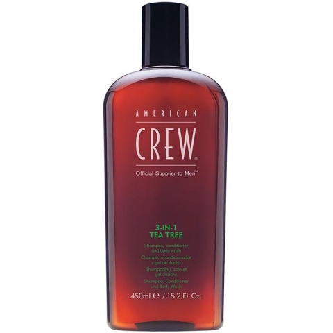 American Crew - Shampoo, Conditioner & Body Wash Shampoo with tea tree 3in1 - 450ml