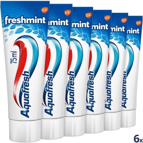 6x Aquafresh Tandpasta Freshmint Frisse Adem 75 ml