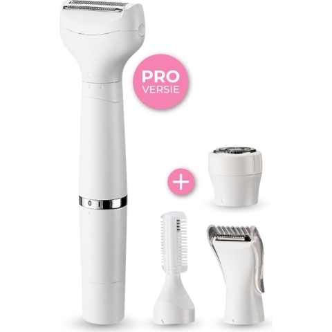 Nuvance - Ladyshave 4 in 1 - Ladyshaves voor Vrouwen - met Wenkbrauw Trimmer - Scheerapparaat Vrouw - Lady Shave - Wit