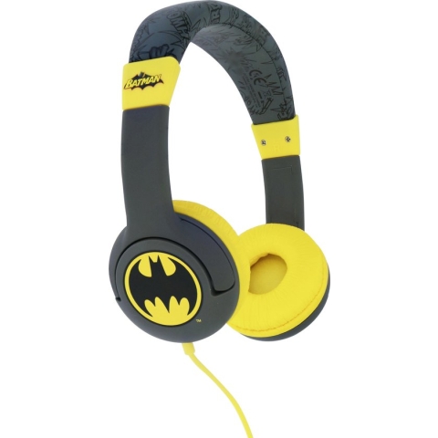 Batman - kinder koptelefoon - volumebegrenzing - verstelbaar - comfortabel (zwart/geel)