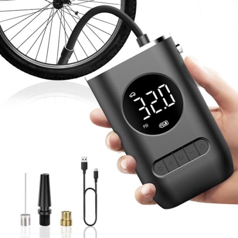Elektrische fietspomp - Scooter Motor Auto - Draagbare luchtcompressor bandenpomp - Tot wel 10.3 bar - USB oplaadbaar