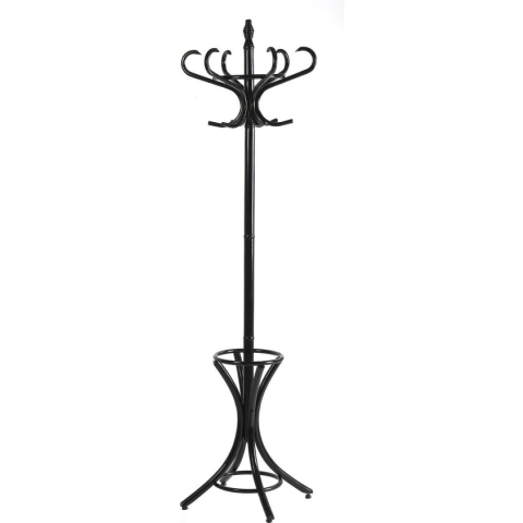 V-Part - Bistro Kapstok - staand - 12 haken - hout - zwart - 180cm hoog