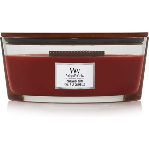 WoodWick Heartwick Flame Ellipse Geurkaars - Cinnamon Chai