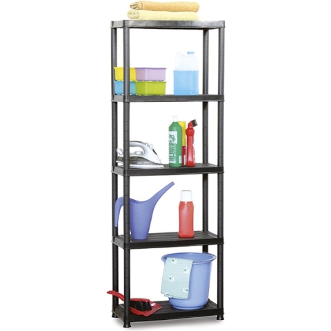 PRACTO HOME - Plasti Rack - Eenvoudig Te Monteren Rek - 172 x 61 x 31 cm - Zwart