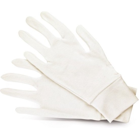 Katoenen cosmetische handschoenen met boord 6105 2st