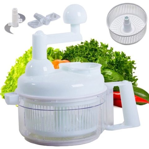 Groente Multihakker -Antislip Hakmolen Handmatig - Groentehakker - Wit-