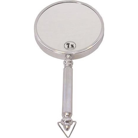 Gérard Brinard metalen spiegel handspiegel 5x vergroting - Ø14cm