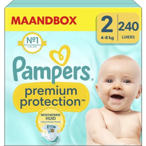 Pampers Premium Protection - Maat 2 (4-8kg) - 240 Luiers - Maandbox